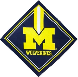 Michigan Wolverines 21 x 21 Inch Bandana – Go Blue, Show Your Spirit! - Picture 1 of 1