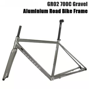 700C Road Bicycle Frame Gravel Off-Road Bike Disc Brake Alloy Frame Carbon Fork - Picture 1 of 40