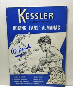 Al Bernstein Signed Vintage 1953 Kessler Whiskey Boxing Fans Almanac IBHOF - Picture 1 of 10