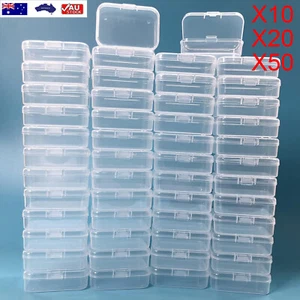 Bulk Mini Square Clear Plastic Small Box Jewelry Storage Container Beads Case AU - Picture 1 of 7