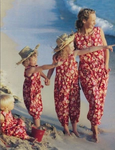 LAURA ASHLEY Vintage 90s Girls Romper Dungaree Corduroy Blue Ditsy Floral - Picture 1 of 10