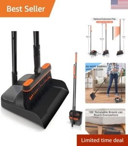 Broom and Dustpan Set for Home, Long Handle Lightweight 180 Degree Rotating B... - Picture 1 of 8