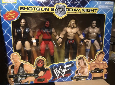 WWE Shotgun Saturday Night Steve Austin Kane Shawn Michaels The Rock Jakks WWF Cover