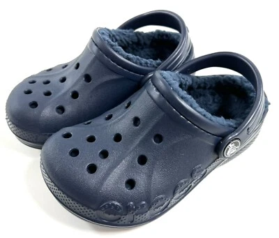 Crocs Toddler Baya Lined Clogs Size 8 Slip On Slides Shoes Navy Blue NWT - Image 1 of 4