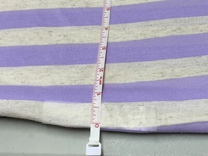 Purple & Grey Stripe Material Cotton Stretch 88” X 64” T-shirt Feel - Picture 1 of 8