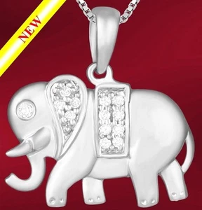 "COLGANTE DE ELEFANTE"" ORO BLANCO 14K Y DIAMANTES (026) - Imagen 1 de 1