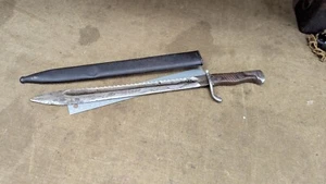 GEW 98 Erfurt 1909 dated saw back bayonet with scabbard butcher blade - Picture 1 of 20