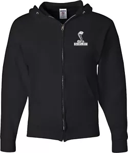 Ford Mustang Full Zip Hoodie Shelby Cobra Pocket Print - Picture 1 of 12