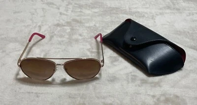 JUICY COUTURE Women's Aviator Sunglasses Gold Frame Pink Inlay W/Case WJC61SG21S - Image 1 of 4