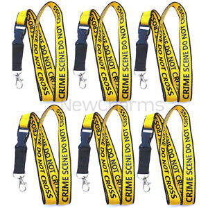 6 of CRIME SCENE DO NOT CROSS Lanyards Keychain Metal Clasp - Forensic ID