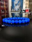 Bracelet perles d'agate bleue pour hommes ou femmes extensible 10 mm 7" 7,5" 8" 8,5"
