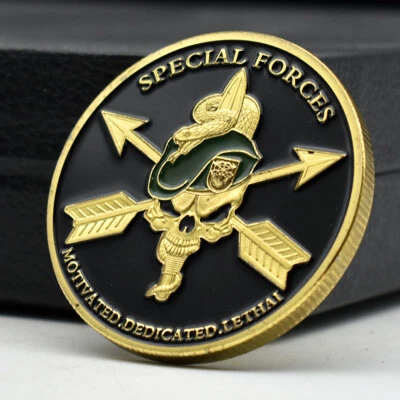 美国陆军特种部队镀金硬币军事纪念奖章 — 第 1/4 张图片
