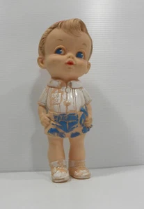 1958 Edward Mobley Co. Arrow Rubber Blue-Eyed Boy Squeaker 8" Doll - Picture 1 of 7