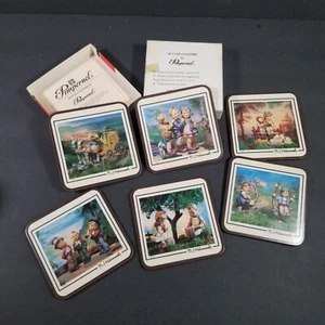 Coasters Set of 6 MJ Hummel by Pimpernel Cork backed De Luxe Finish VTG RARE - Picture 1 of 9