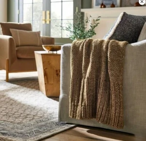 Threshold Studio McGee 50"x60" Throw Blanket Knit Brown Chunky New - Picture 1 of 5