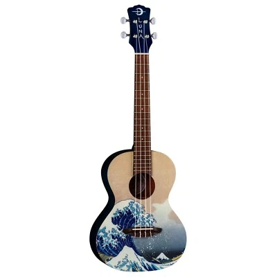 New!  in Stock Luna Great Wave Tenor Ukulele with Gig Bag - Image 1 of 4