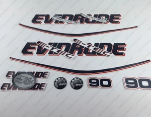Evinrude 90 hp ETEC outboard engine decals sticker set reproduction White Cowl - Picture 1 of 9
