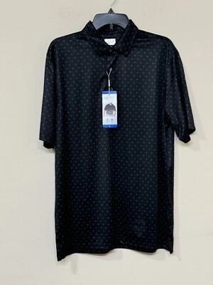 Greg Norman Mens Black/Gray Collared 3 Button Short Sleeve Comfort Polo Shirt L - Image 1 of 4