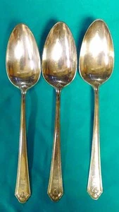 Nancy Dean by Wallace ~ Silverplate ~ M or W ~ 3 Serving Spoons 8-1/4 - Picture 1 of 3