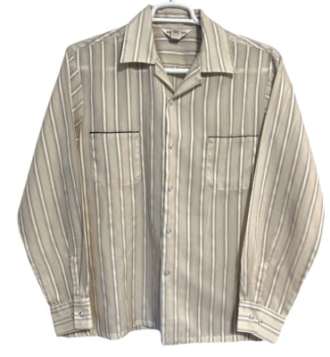 Camisa De Colección Golden Era Mr California Abotonada Para Hombre L Bronceado Rayas Rockabilly Años 60 Foto 1 de 4