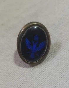 Clip de corbata de águila de dos cabezas Canterbury de colección tono bronce negro y azul - Imagen 1 de 2