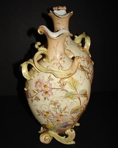 Rare Antique RW Rudolstadt Hand Painted Gilt Porcelain Double Vase Germany 13.5" - Picture 1 of 14