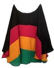 Nayt Women's Rasta Striped Casual Tops Blouse One Size Black Red Yellow Green