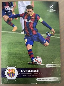 TOPPS Now Lionel Messi Barcelona Champions League Soccer Card #001 - Picture 1 of 2