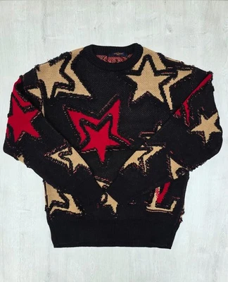 Pullover Mens Louis Vuitton Size M Color Black Knit With Star LV - Image 1 of 4