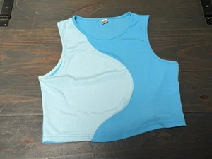 Shein Blue & Light Blue Crop Top Size 150 Girls 10-12 Ribbed EUC - Picture 1 of 4