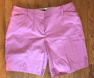 Talbots 16W Perfect Short 9" Pink Chino 36"W x9"I High Rise Elastic Waist - Picture 1 of 8