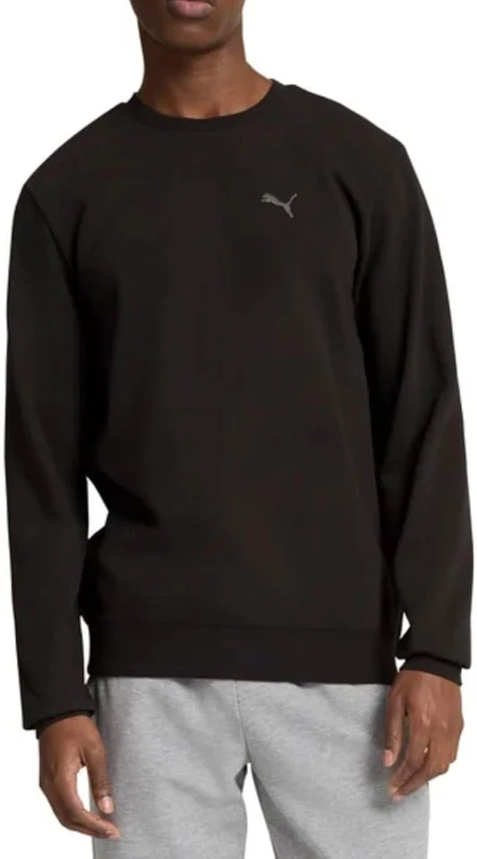 Puma Men's Long Sleeve Textured Crew Pullover Sweatshirt Black Size M