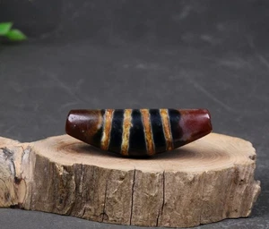 Himalayas, Tibet, Nepal, Bhutan, India, 7-stripe Dzi bead, old agate bead - Picture 1 of 12