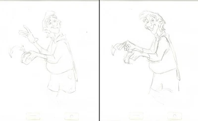 Fflewddur-2 Original Production Disney Drawings from the Black Cauldron (1985) - Image 1 of 3