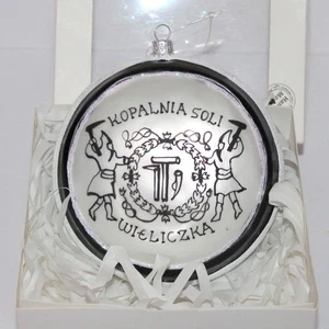Wieliczka Salt mine Poland Glass Handmade Christmas Ornament white black - Picture 1 of 9