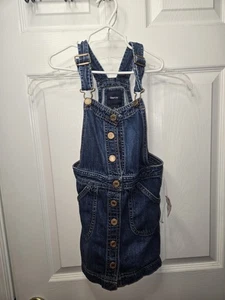 GAP KIDS Girls Denim Overall Dress Size S- Buttons Down the Front - Picture 1 of 6