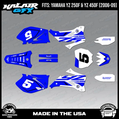 Kit de gráficos para Yamaha YZ250F YZ450F (2006-2009) YZ 250F YZ 450F Future-Blu Shf Foto 1 de 4