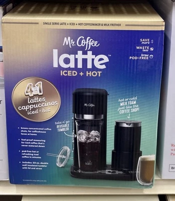 Mr. Coffee 4-in-1 Single-Serve Latte, Iced, and Coffee Maker & Milk Frother NIB! - Image 1 of 4