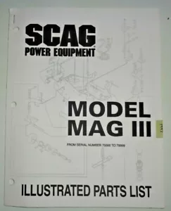 Catalogo ricambi rasaerba Scag MAG III Walk Behind manuale s/n da 70000 a 79999 - Foto 1 di 3