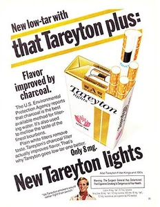 Original Print Ad-1977 New low teer with that TAREYTON plus Improved by Charcoal! - Bild 1 von 1