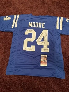 Rare Lenny Moore SIGNED Baltimore Colts JERSEY With 6 Stats Inscriptions JSA - Picture 1 of 4