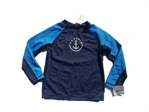 NWT Janie And Jack Boys Rash Guard Size 4 Swim Top Shirt Navy Captain - Picture 1 of 5