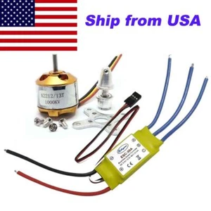 1000KV A2212 Brushless Motor w/30A ESC 3S for DIY RC Airplane Glider Fixed Wing - Picture 1 of 4