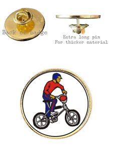 B.M.X. Bike Cycling 26mm Metal Lapel Domed Pin Badge