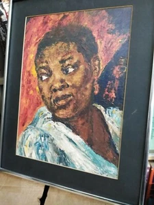 BESSIE SMITH portrait by S. BARBOUR TAYLOR original oil painting - Picture 1 of 11