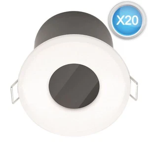Set of 20 White GU10 Fire Rated IP65 Bathroom Recessed Ceiling Downlights - Picture 1 of 5