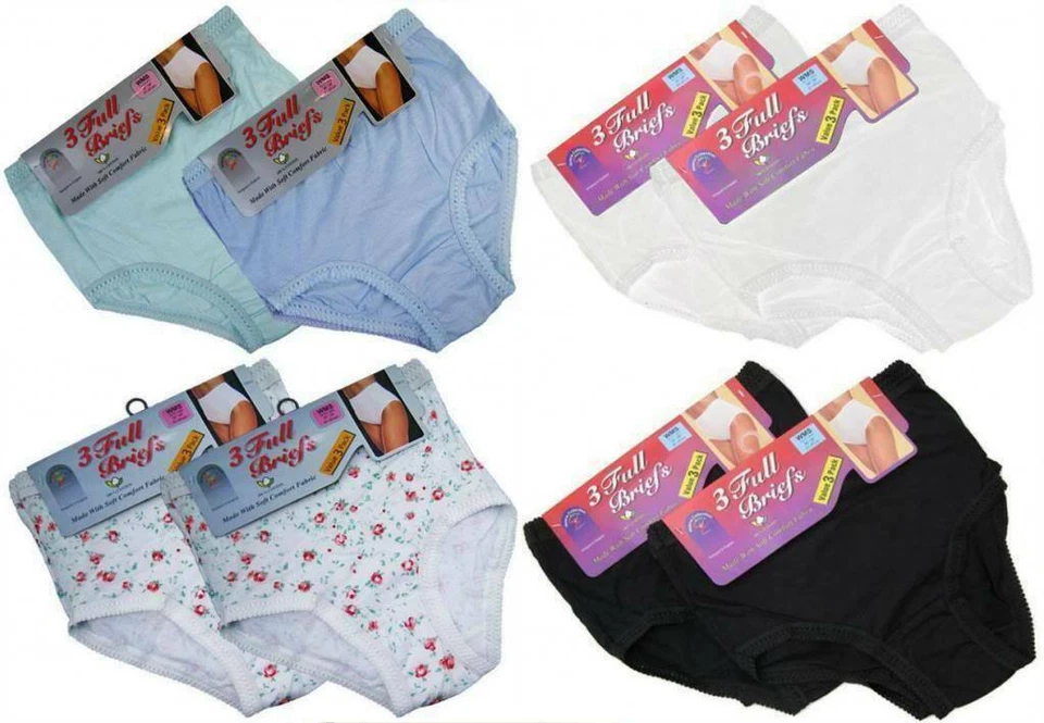 Pack de 3 Calzoncillos Completos Essentials Damas 100% Algodón Mamá Bragas Ropa Interior Foto 1 de 1