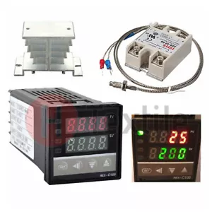 REX-C100 100-240V Digital PID Temperature Controller Thermostat Thermocouple - Picture 1 of 5