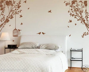 Large Side Wall Tree Branch with Cage& Birds Art Vinyl Wall Sticker HIGH QUALITY - Picture 1 of 6