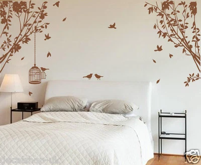 Large Side Wall Tree Branch with Cage& Birds Art Vinyl Wall Sticker HIGH QUALITY - Image 1 of 4